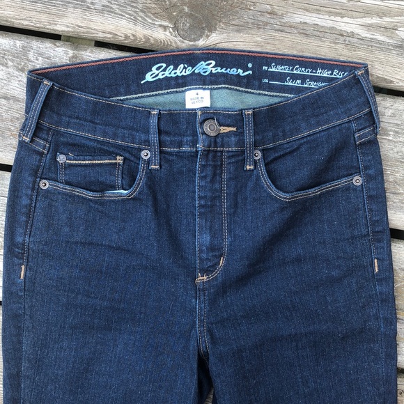 Eddie Bauer High Rise Slim Straight Jeans - Picture 4 of 12